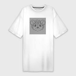 Футболка женская-платье Tiger Cub illusion, цвет: белый