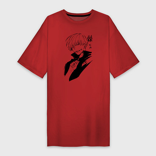 Женская футболка-платье Инумаки Тоге Магическая битва / Красный – фото 1