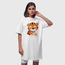Футболка женская-платье Little Tiger, цвет: белый — фото 2