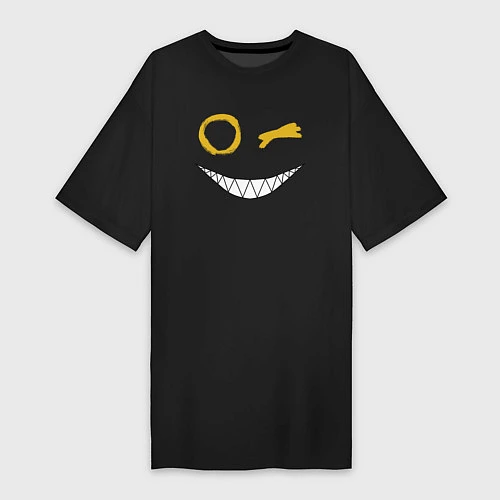 Женская футболка-платье Emoji winking / Черный – фото 1