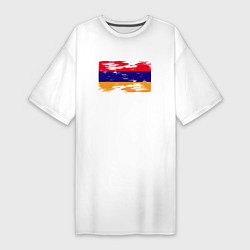 Футболка женская-платье Армения - Флаг, цвет: белый
