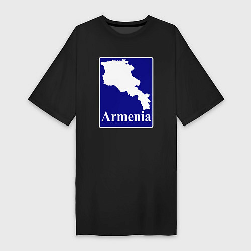 Женская футболка-платье Армения Armenia / Черный – фото 1