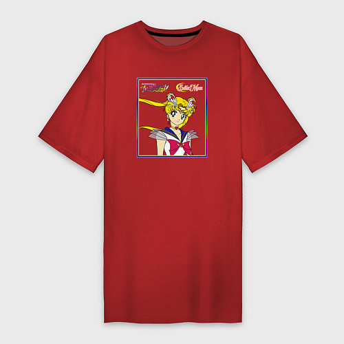 Женская футболка-платье Сейлор мун супервоин / Красный – фото 1