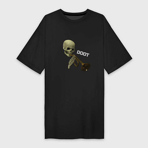 Женская футболка-платье Дудец Trumpet Skull / Черный – фото 1