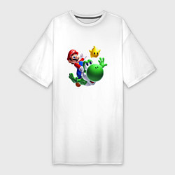 Футболка женская-платье Mario&Yoshi, цвет: белый