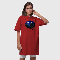 Футболка женская-платье Уэнсдэй Аддамс: Семейка, цвет: красный — фото 2