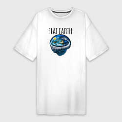 Футболка женская-платье The Flat Earth, цвет: белый