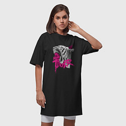 Футболка женская-платье Roar Roar Tiger, цвет: черный — фото 2