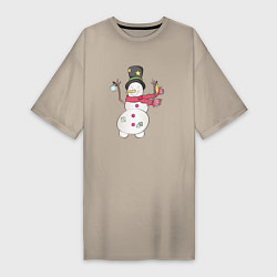 Женская футболка-платье Потрепанный снеговик