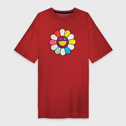 Женская футболка-платье Цветок Мураками