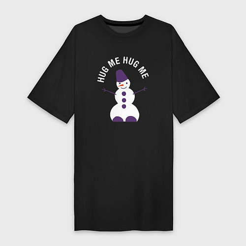 Женская футболка-платье Снеговик 2022 / Черный – фото 1