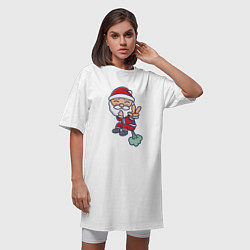 Футболка женская-платье Плохой Санта испортил воздух, цвет: белый — фото 2
