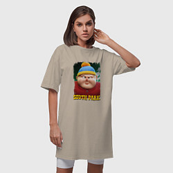 Футболка женская-платье Eric Cartman 3D South Park, цвет: миндальный — фото 2