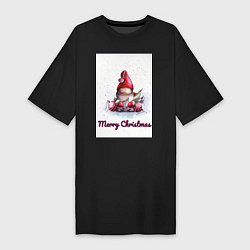 Женская футболка-платье Рождественский гномик