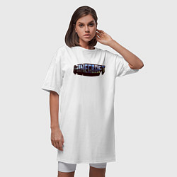 Футболка женская-платье Minecraft Логотип, цвет: белый — фото 2