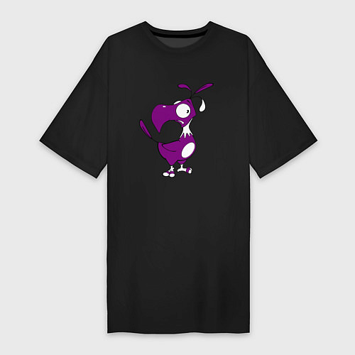Женская футболка-платье Попугай удивленный фиолЭтовый / Черный – фото 1