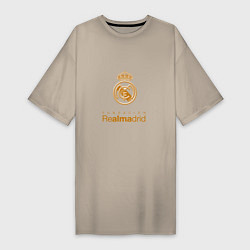 Футболка женская-платье Real Madrid Logo, цвет: миндальный