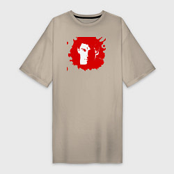 Футболка женская-платье Blood Dexter, цвет: миндальный