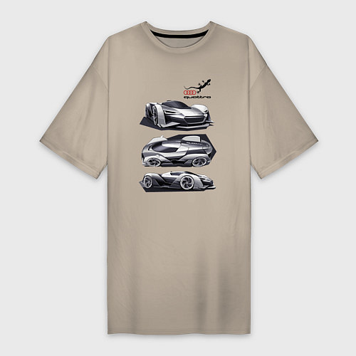 Женская футболка-платье Audi motorsport concept sketch / Миндальный – фото 1