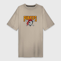 Футболка женская-платье Pittsburgh Pirates - baseball team, цвет: миндальный