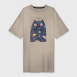 Женская футболка-платье Лунный КотЭ