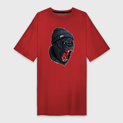 Женская футболка-платье Scream gorilla / Красный – фото 1