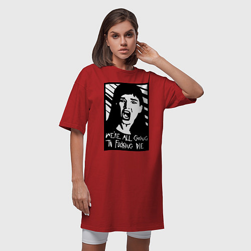 Женская футболка-платье We Are All Going to Die / Красный – фото 3
