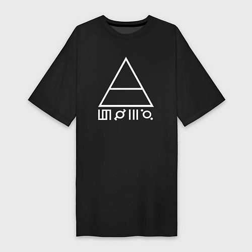 Женская футболка-платье 30 Seconds to Mars - Logo / Черный – фото 1