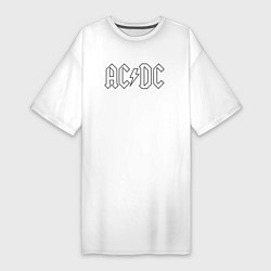 Футболка женская-платье ACDC Logo Молния, цвет: белый