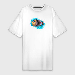Женская футболка-платье Забавная рыбка