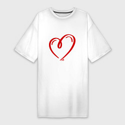 Женская футболка-платье СЕРДЦЕ И НИЧЕГО ЛИШНЕГО просто сердце