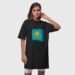 Футболка женская-платье Kazakhstan Sun, цвет: черный — фото 2