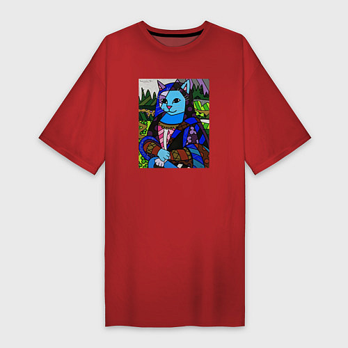Женская футболка-платье МОНА КОТ - Ромеро Бритто / Красный – фото 1