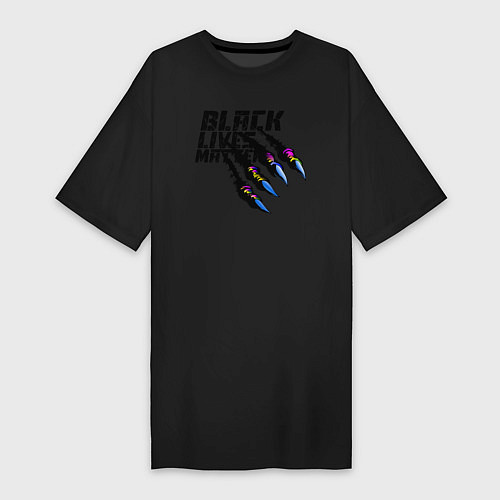Женская футболка-платье Black Lives Matter 2022 / Черный – фото 1