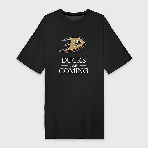 Женская футболка-платье Ducks Are Coming, Анахайм Дакс, Anaheim Ducks / Черный – фото 1