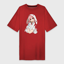 Футболка женская-платье Furry anime, цвет: красный