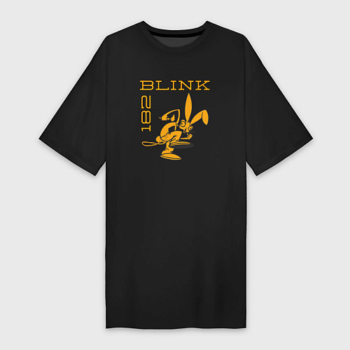 Женская футболка-платье Blink 182 Yellow Rabbit / Черный – фото 1