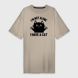 Женская футболка-платье Улыбающийся кот