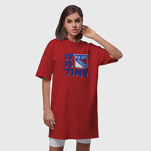 Женская футболка-платье It is New York Rangers Time Нью Йорк Рейнджерс / Красный – фото 3