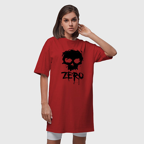 Женская футболка-платье Zero skull / Красный – фото 3
