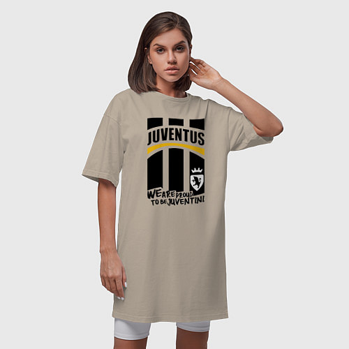Женская футболка-платье Juventus Ювентус / Миндальный – фото 3
