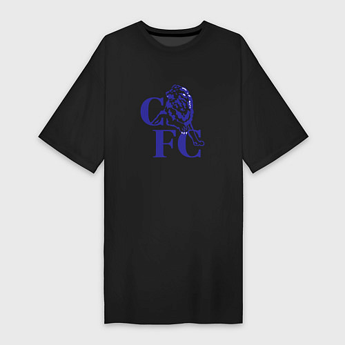 Женская футболка-платье Chelsea Челси Ретро логотип / Черный – фото 1