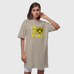 Футболка женская-платье Borussia Dortmund Боруссия Дортмунд, цвет: миндальный — фото 2