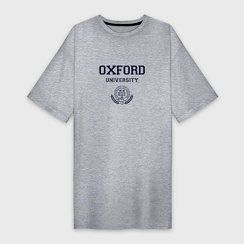 Женская футболка-платье Оксфорд - логотип университета / Меланж – фото 1