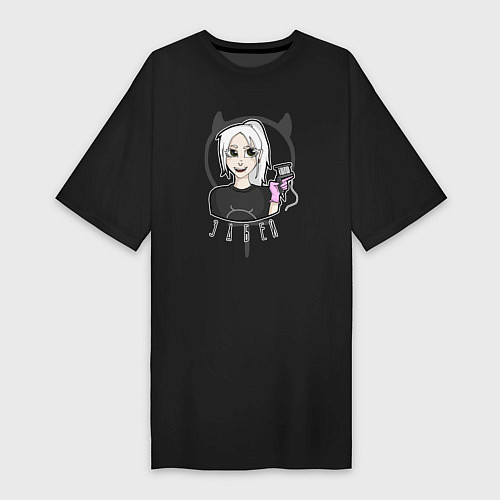 Женская футболка-платье Девушка ведьма - забей / Черный – фото 1