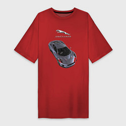 Футболка женская-платье Jaguar Motorsport, цвет: красный