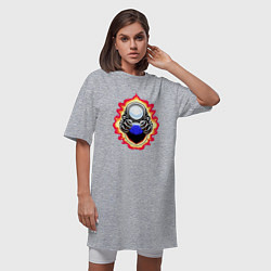 Футболка женская-платье Космонавт над планетой, цвет: меланж — фото 2