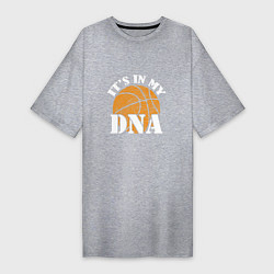 Футболка женская-платье ДНК Баскетбол, цвет: меланж