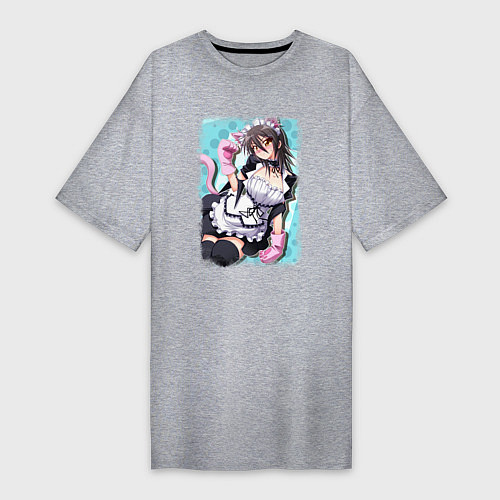 Женская футболка-платье Миса - киса / Меланж – фото 1