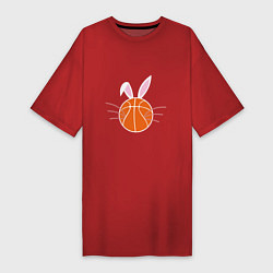 Футболка женская-платье Basketball Bunny, цвет: красный